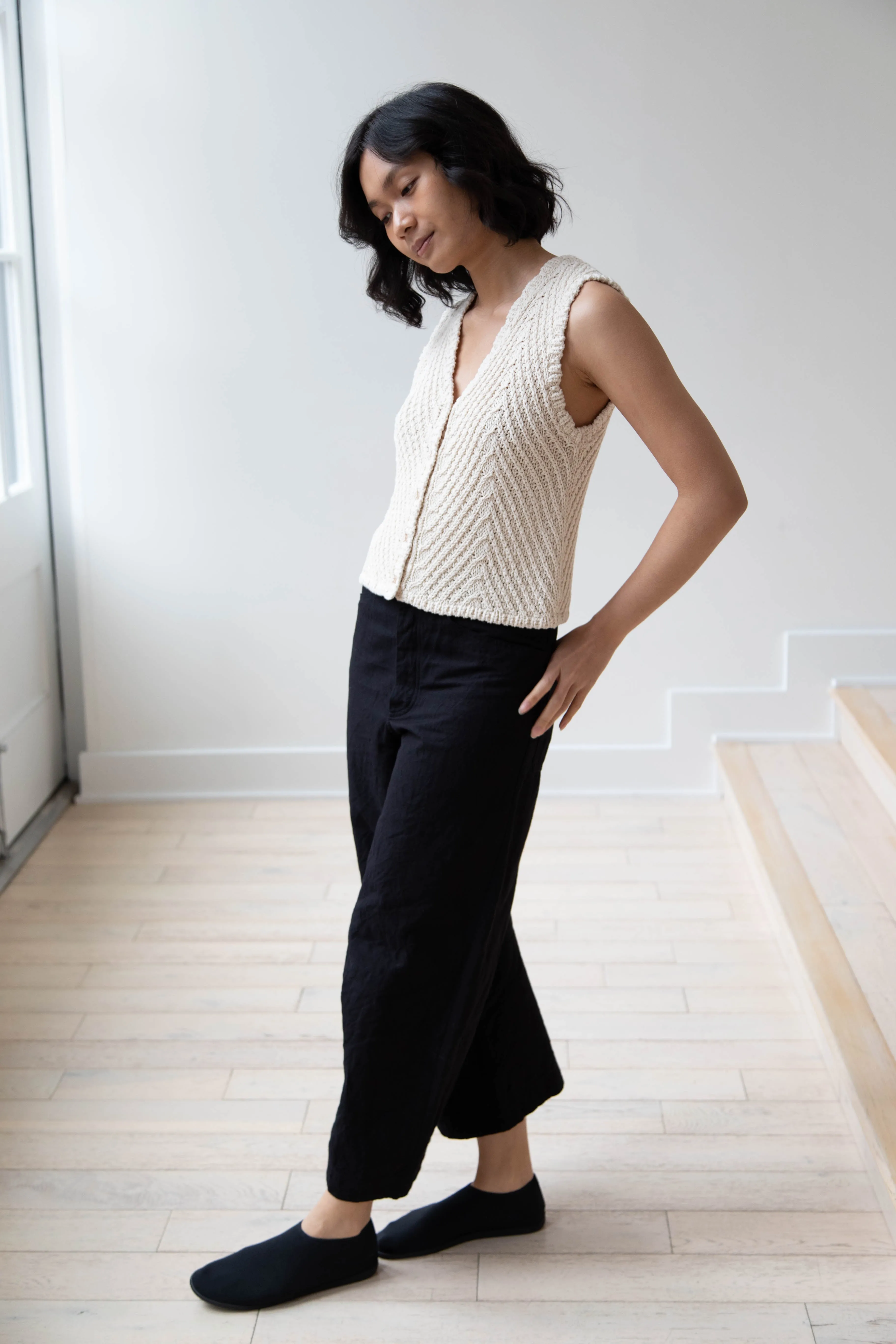Nothing Written | Rie Cotton Vest in Ivory