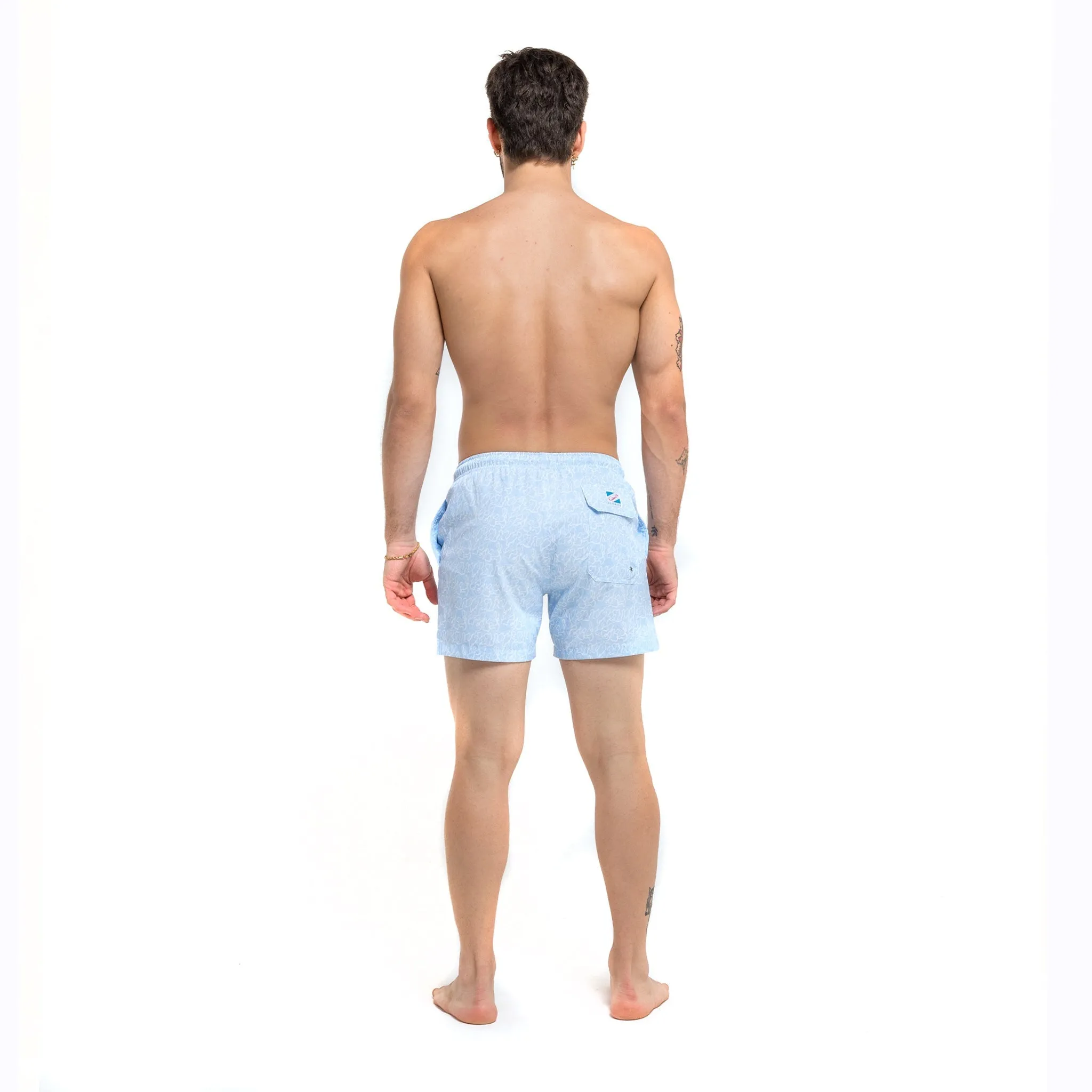 Ocean Motion - 5" Swim Trunks   Compression Liner by Bermies Swimwear