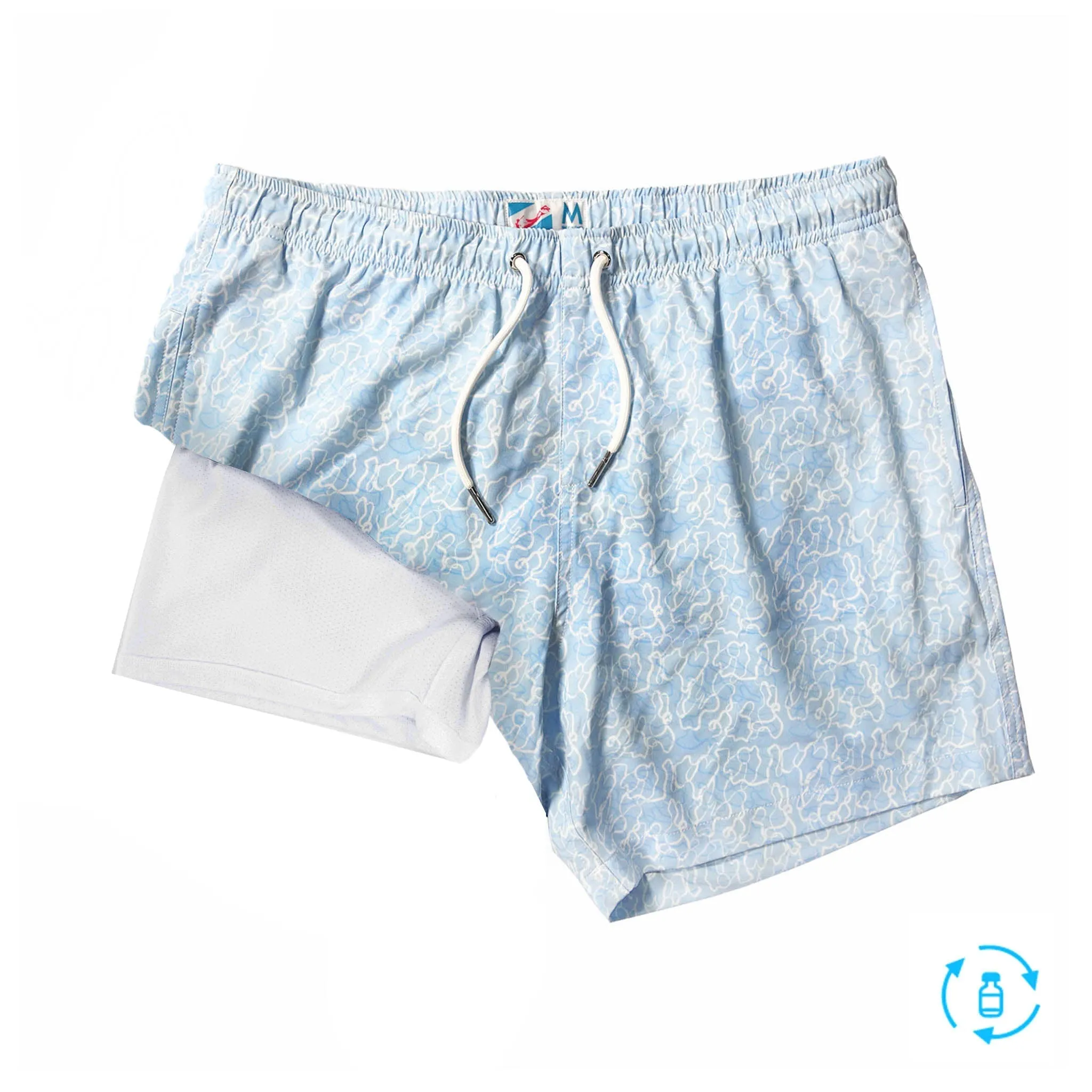 Ocean Motion - 5" Swim Trunks   Compression Liner by Bermies Swimwear