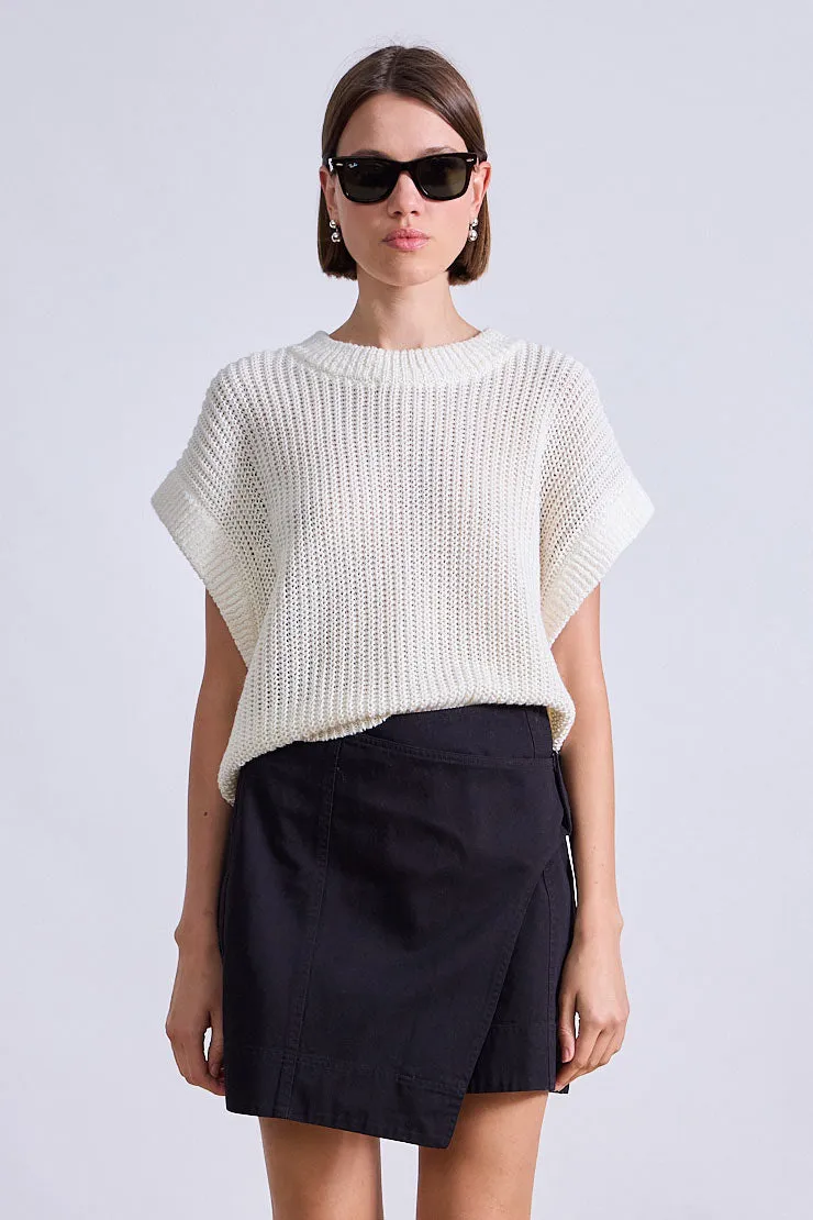 Oliva Linen Vest in Cream