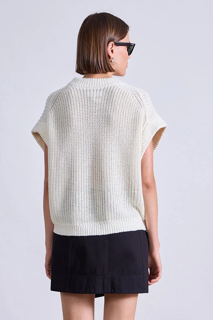 Oliva Linen Vest in Cream