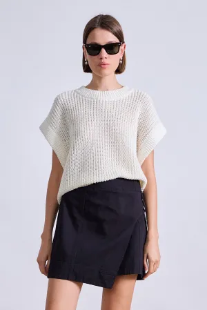 Oliva Linen Vest in Cream