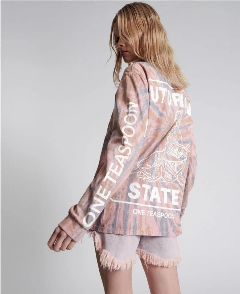 One Teaspoon Utopian Tie Dye Unisex Long Sleeved Tee