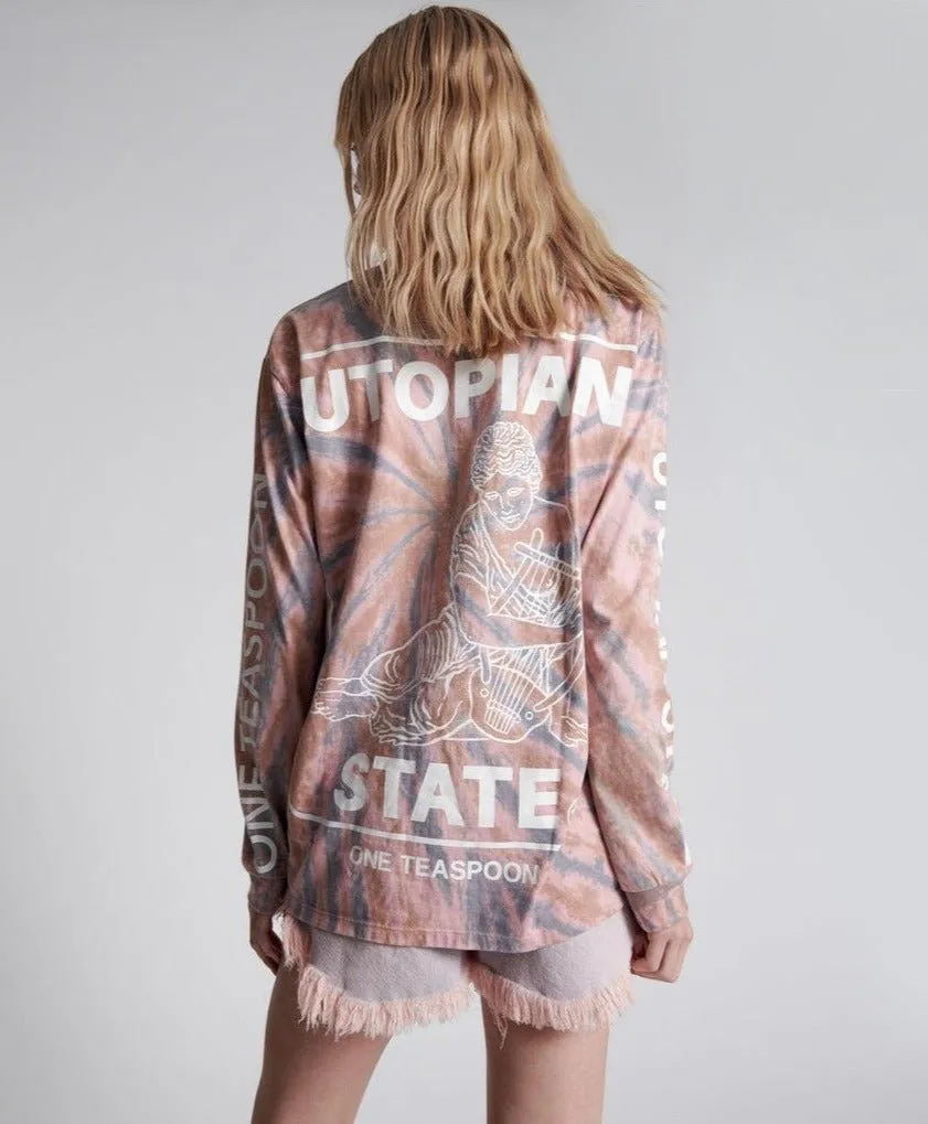 One Teaspoon Utopian Tie Dye Unisex Long Sleeved Tee