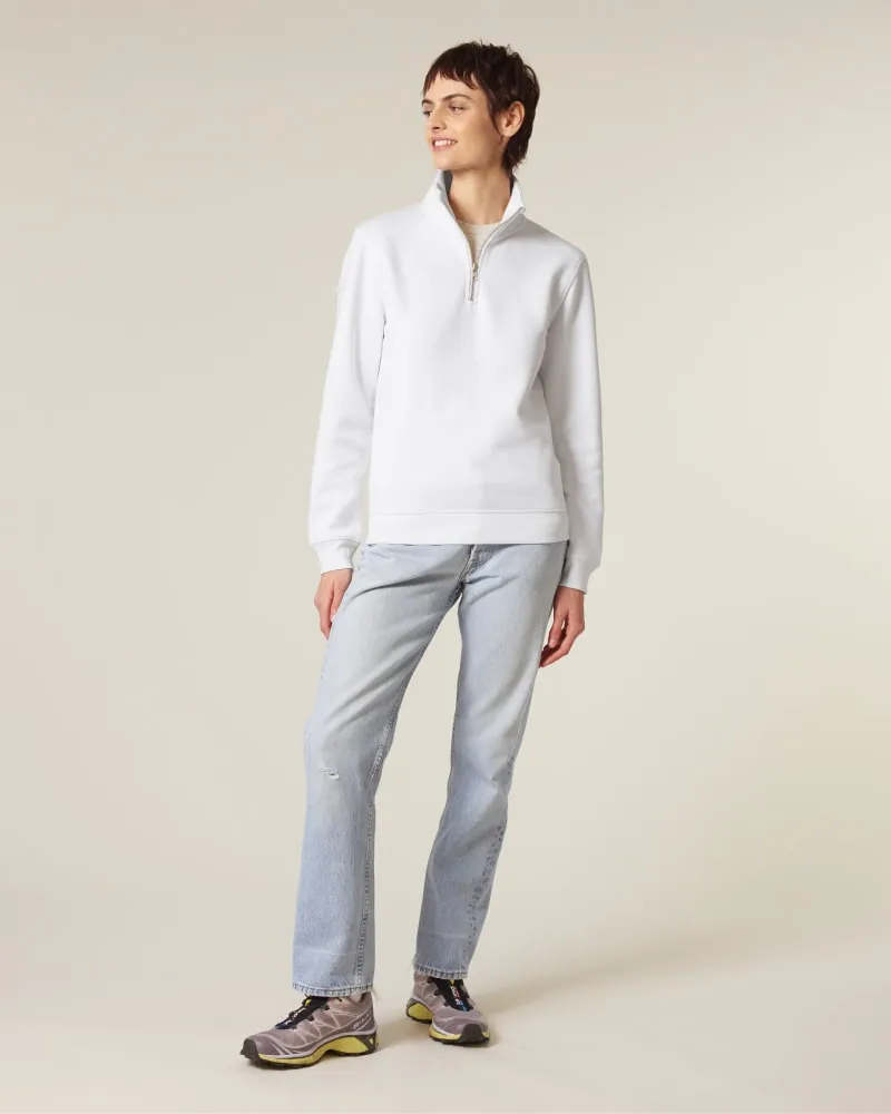Organic Zip Neck Sweatshirt: Unisex
