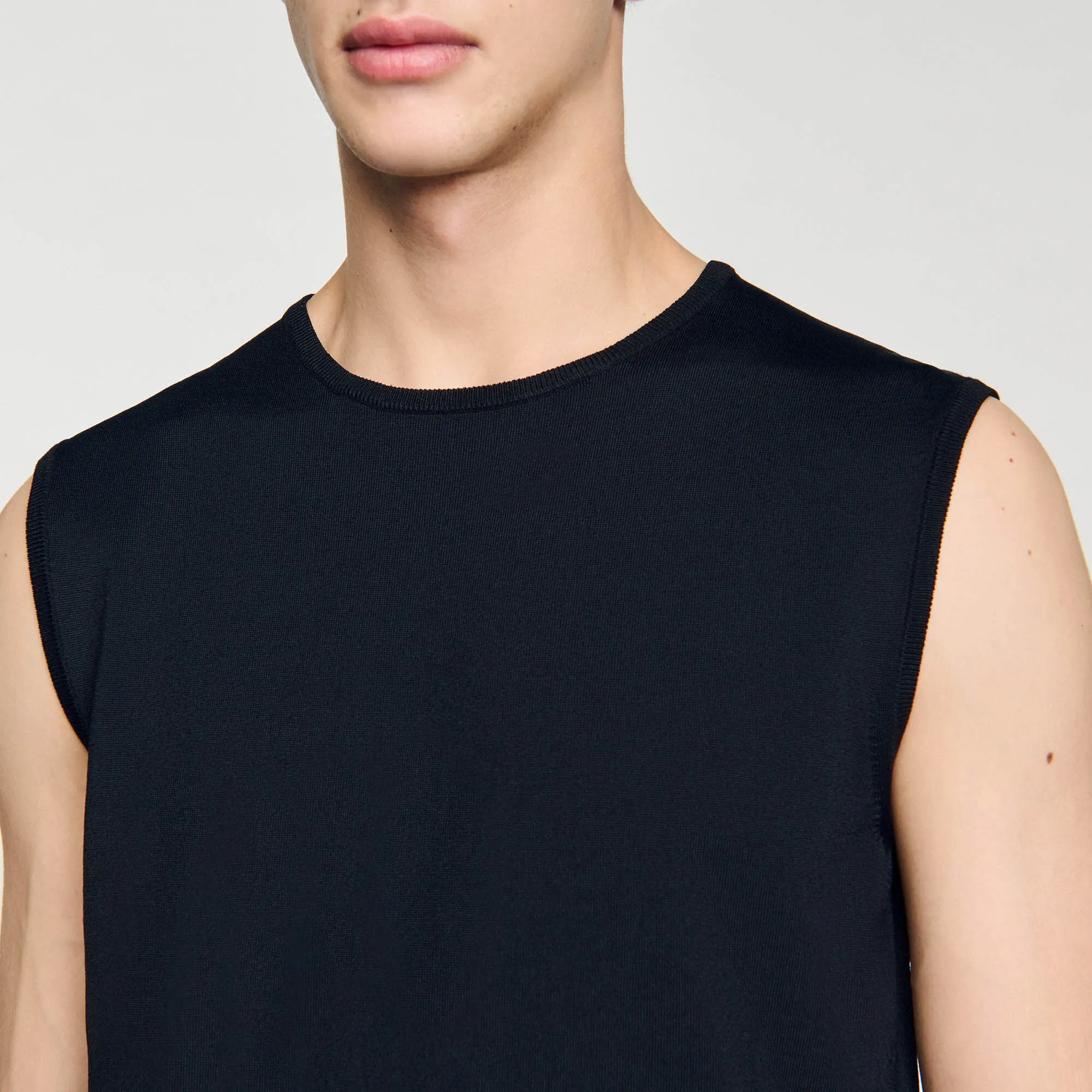 Pablo Tank Top Fine Knit Vest Top Black