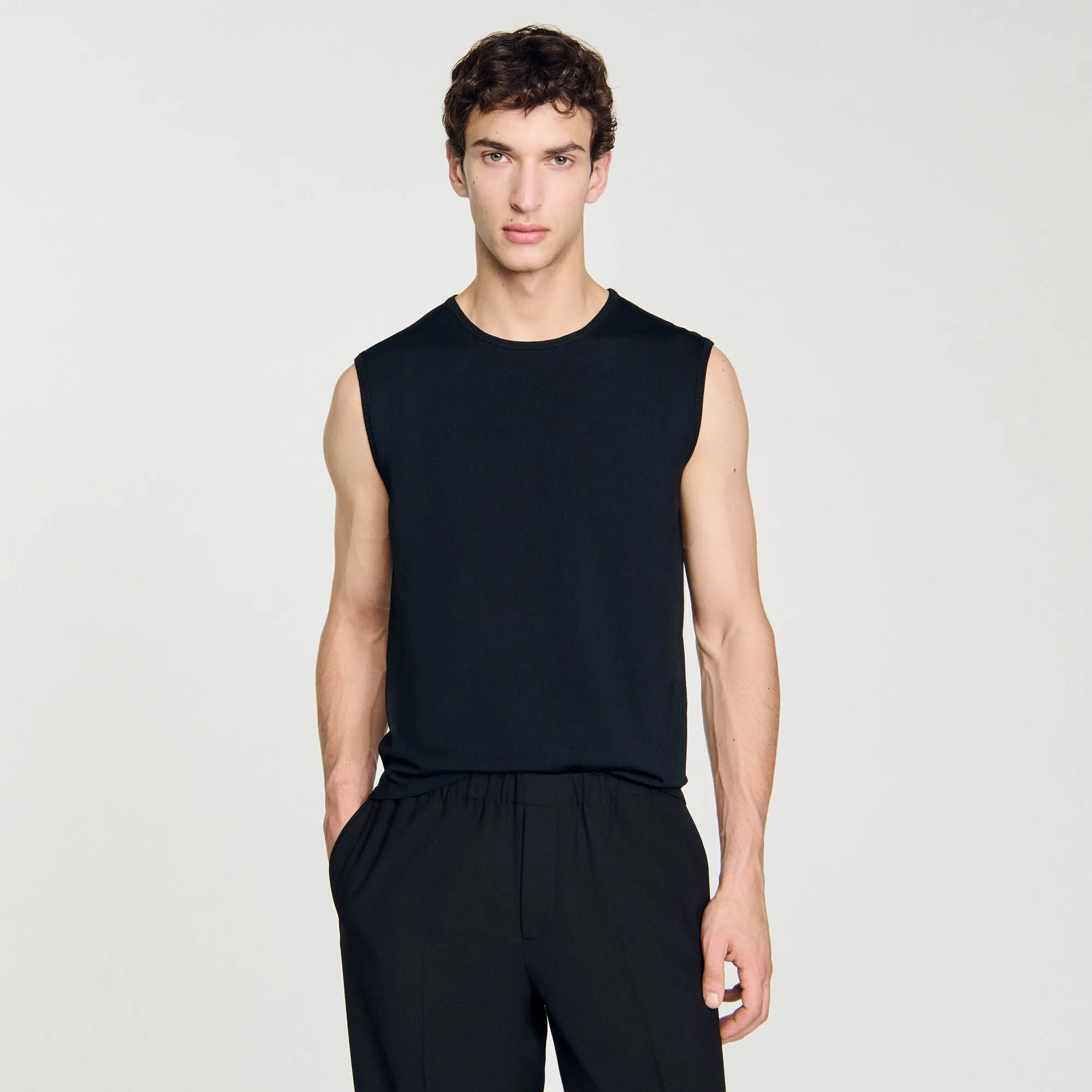 Pablo Tank Top Fine Knit Vest Top Black