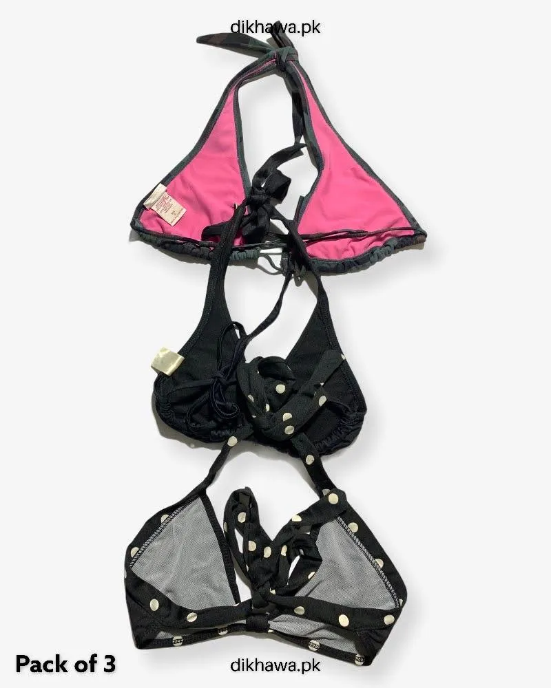 Pack Of 3 Stocklot Bikini Top Swimwear | Bikini Top Bundle | Imported Stock Branded Bikini Top