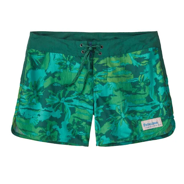 Patagonia - W's Wavefarer Boardshorts - 5 in. - Cliffs and Waves: Conifer Green