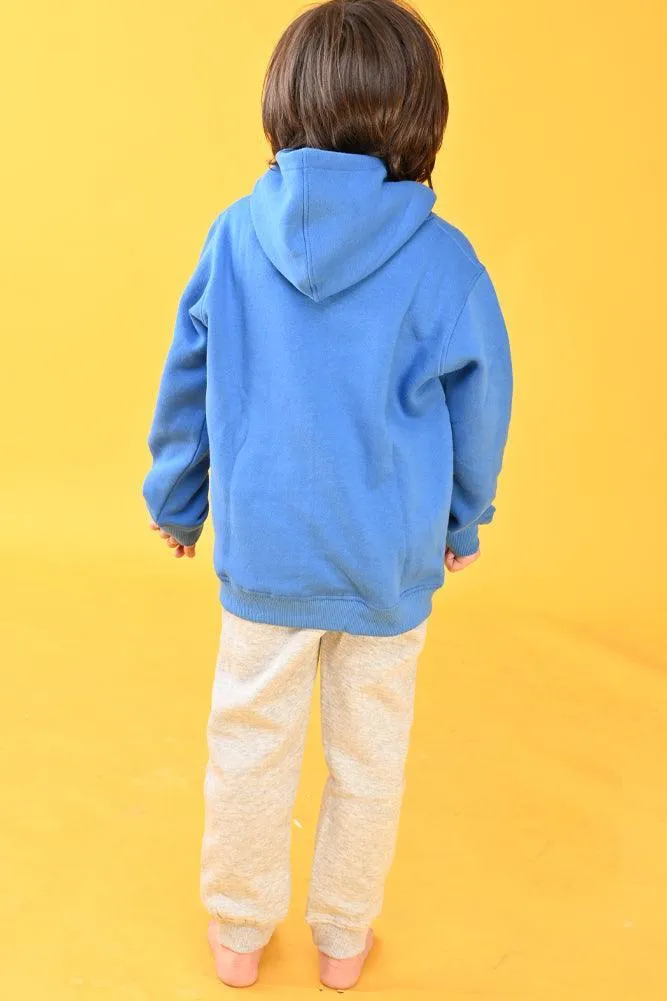 PERFECT IS BORING FLEECE HOODIE SWEATSHIRT - BLUE