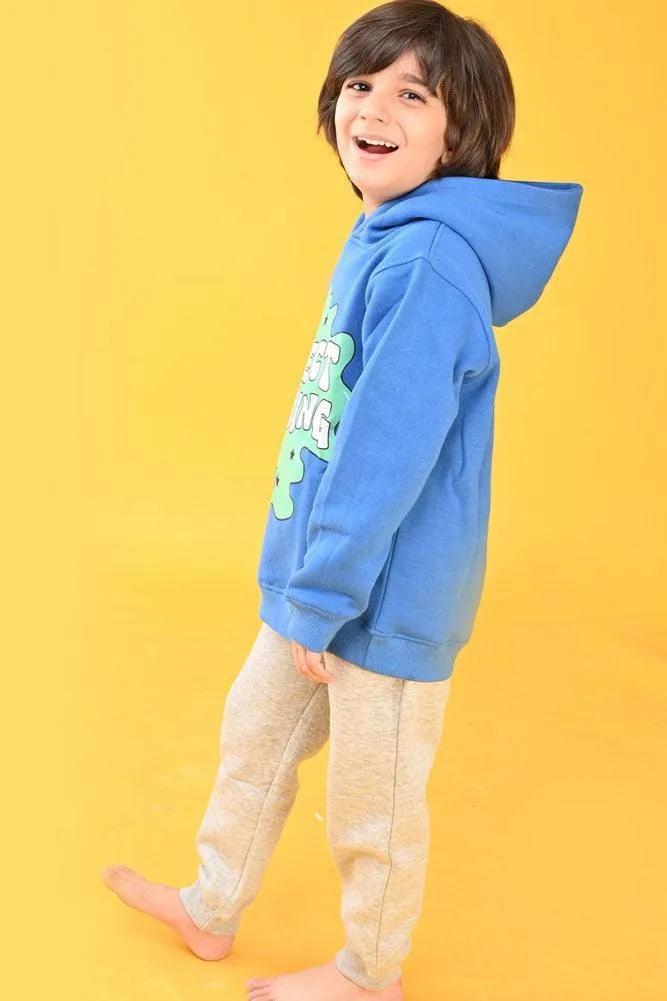 PERFECT IS BORING FLEECE HOODIE SWEATSHIRT - BLUE