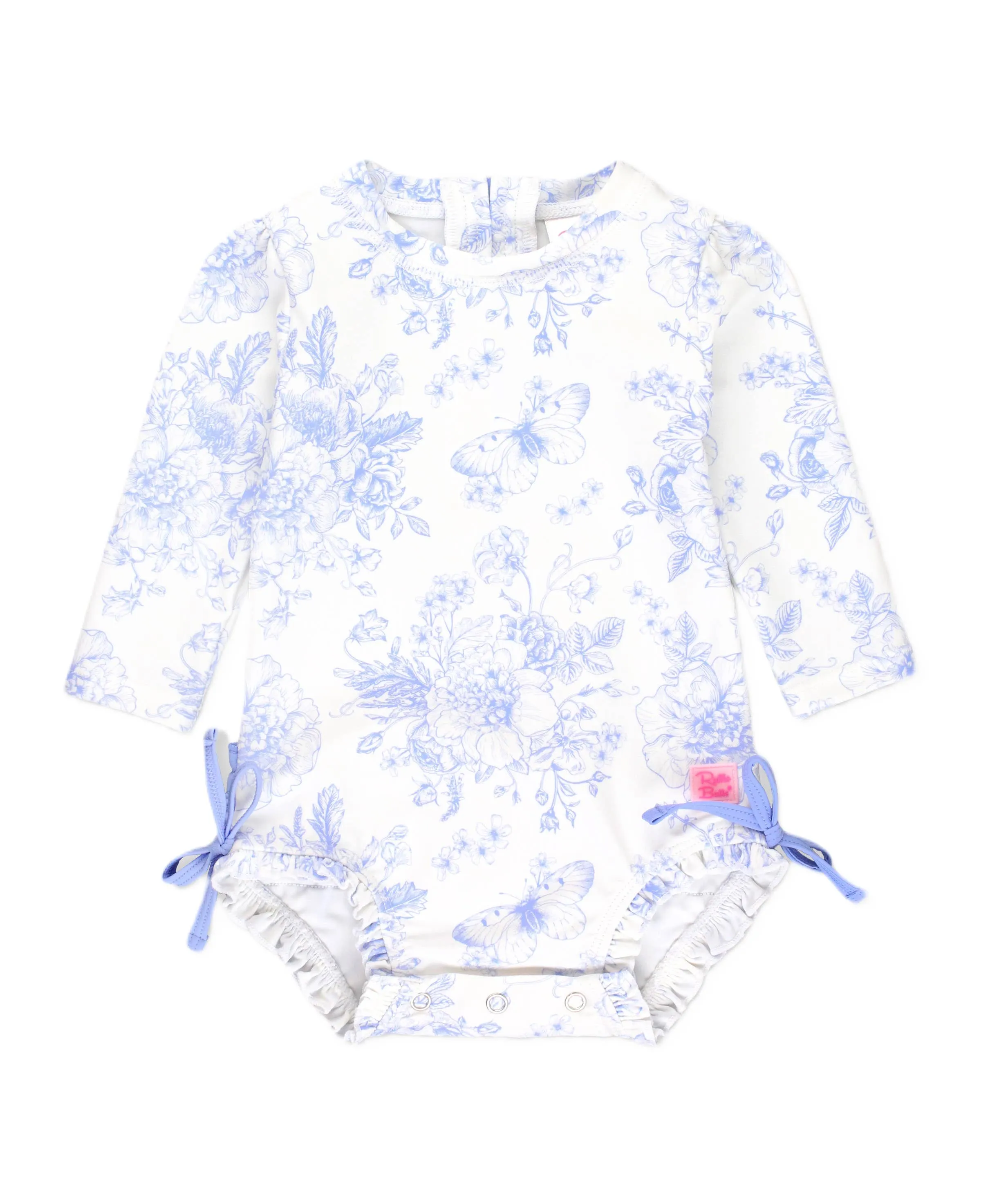 Periwinkle Butterfly Garden Long Sleeve One Piece Rash Guard