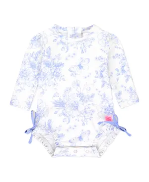 Periwinkle Butterfly Garden Long Sleeve One Piece Rash Guard