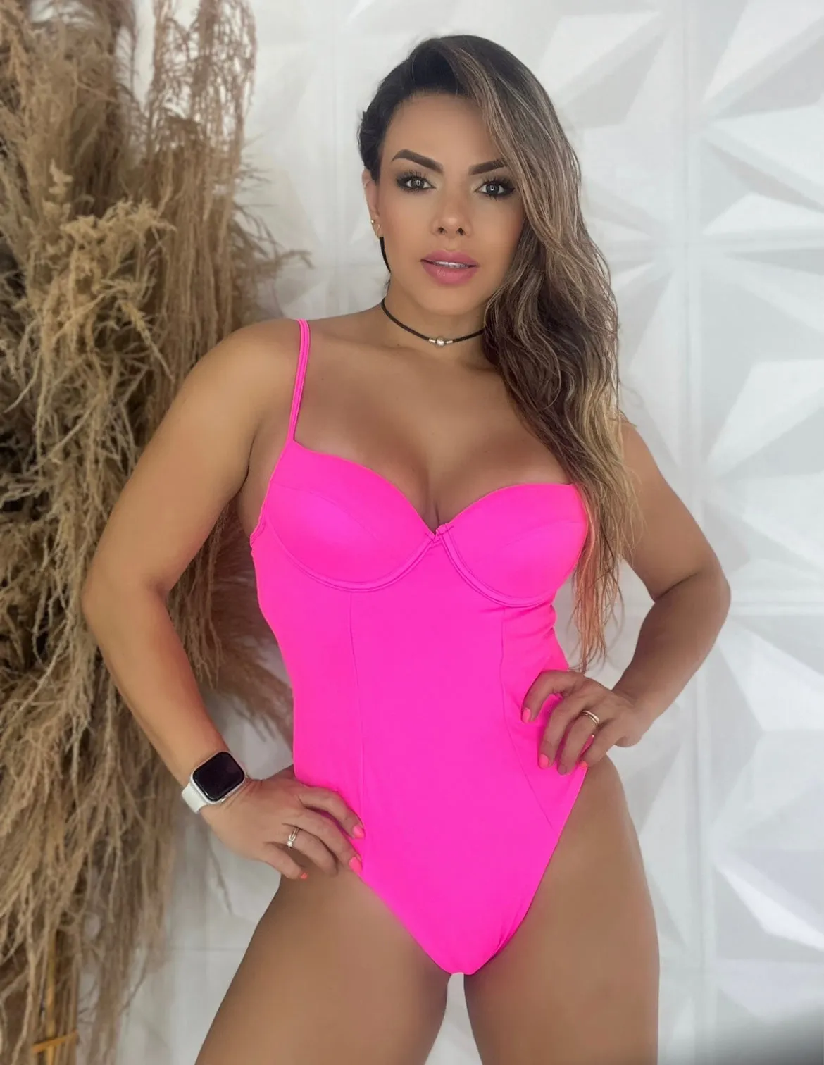 Pink Neon Mommy fit Swimsuit