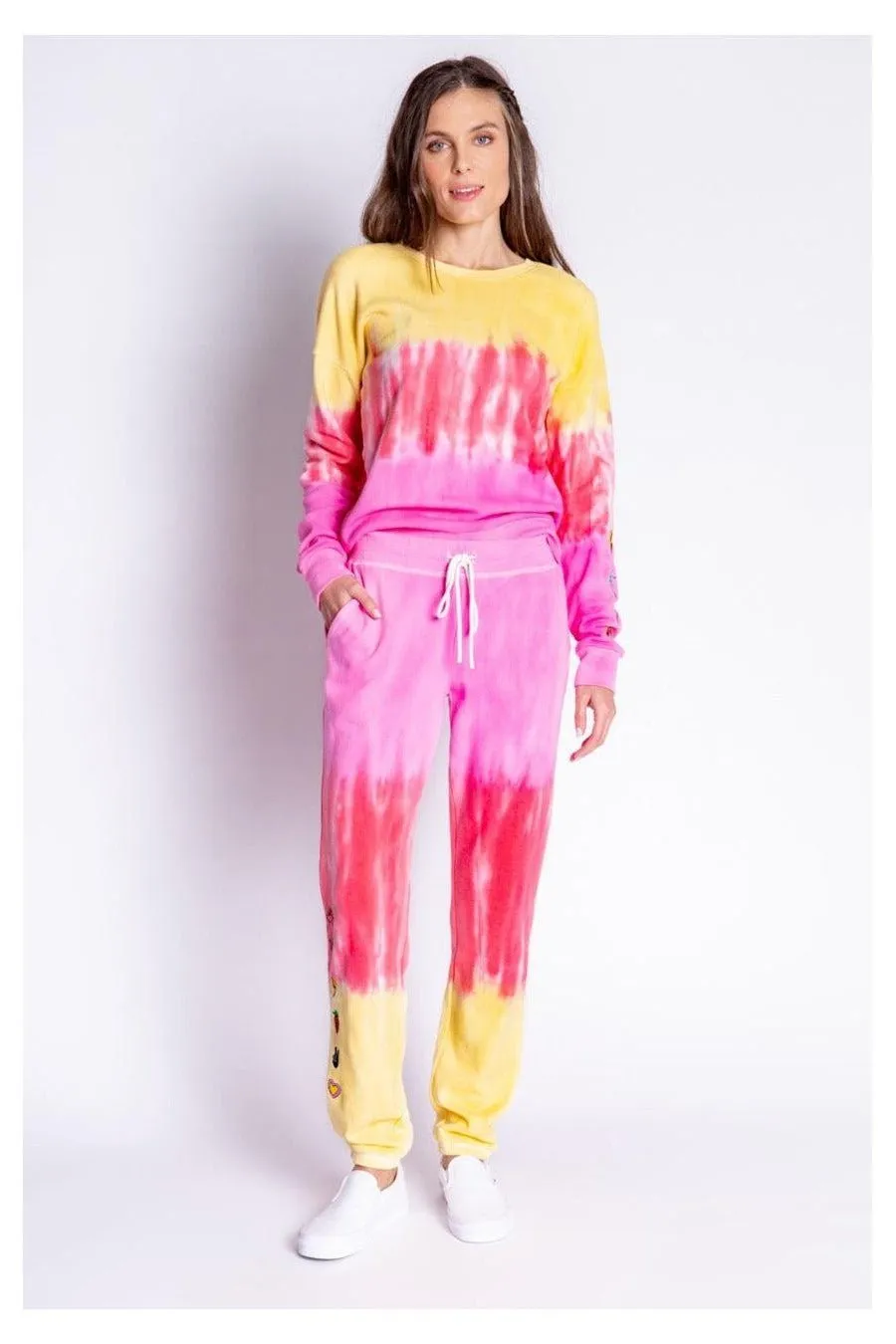 PJ Salvage One Love Ombre Tie Dye Crew Neck Long Sleeve Sweater