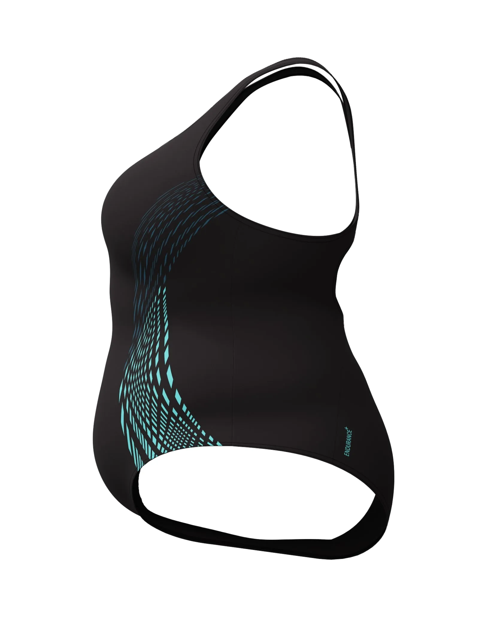 Placement Medalist Plus Size Swimsuit - Black/Green