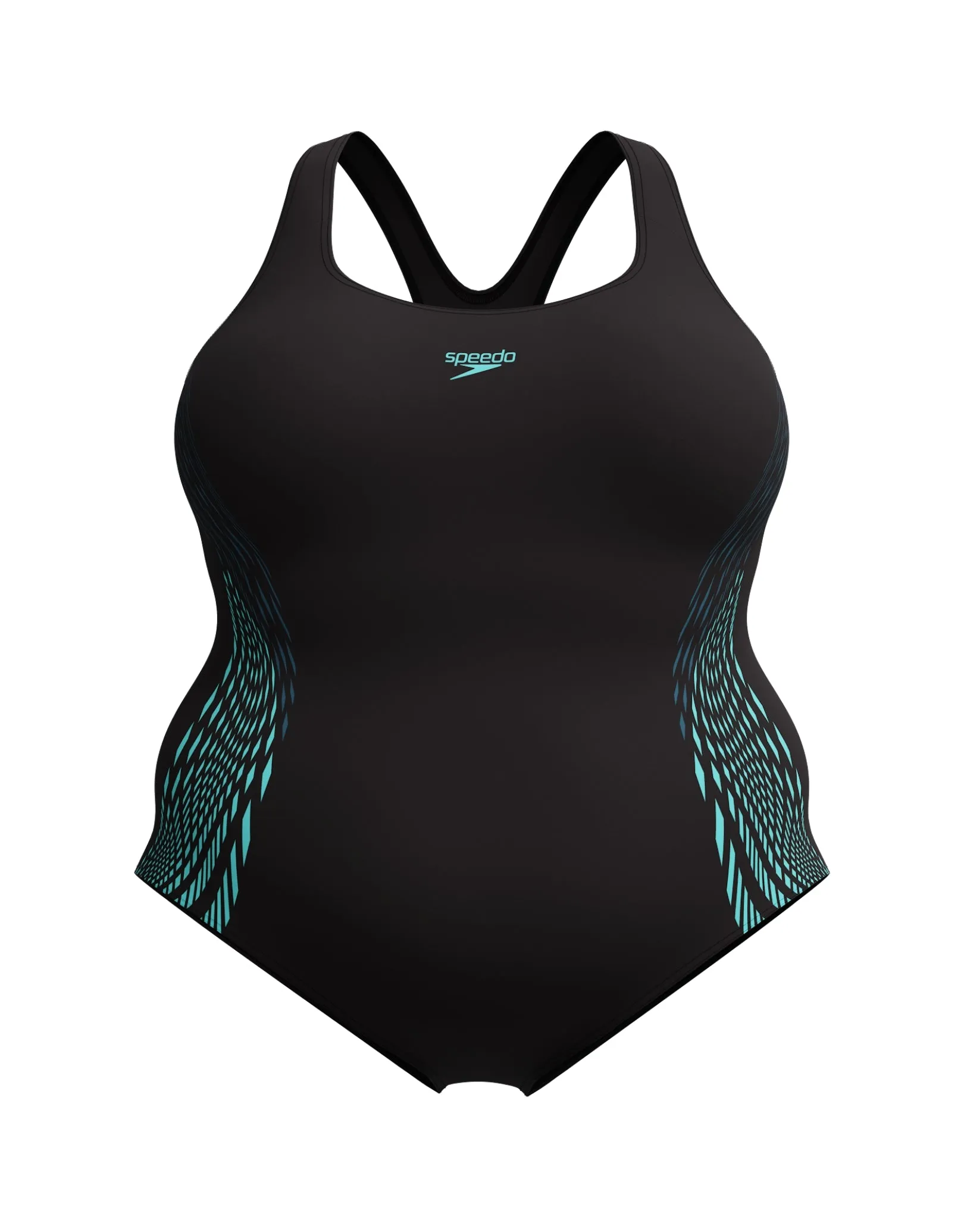 Placement Medalist Plus Size Swimsuit - Black/Green