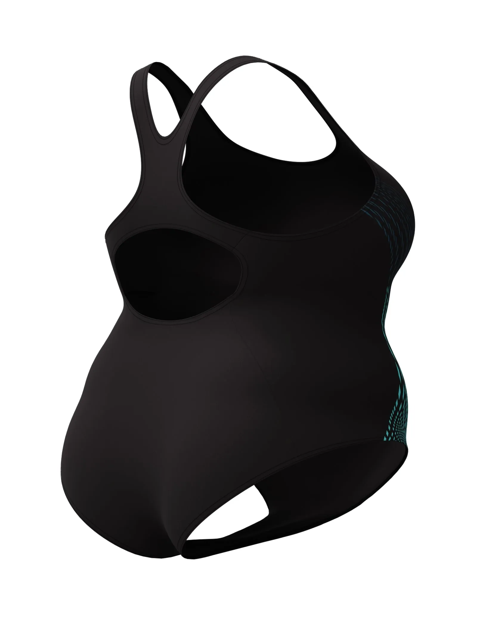 Placement Medalist Plus Size Swimsuit - Black/Green