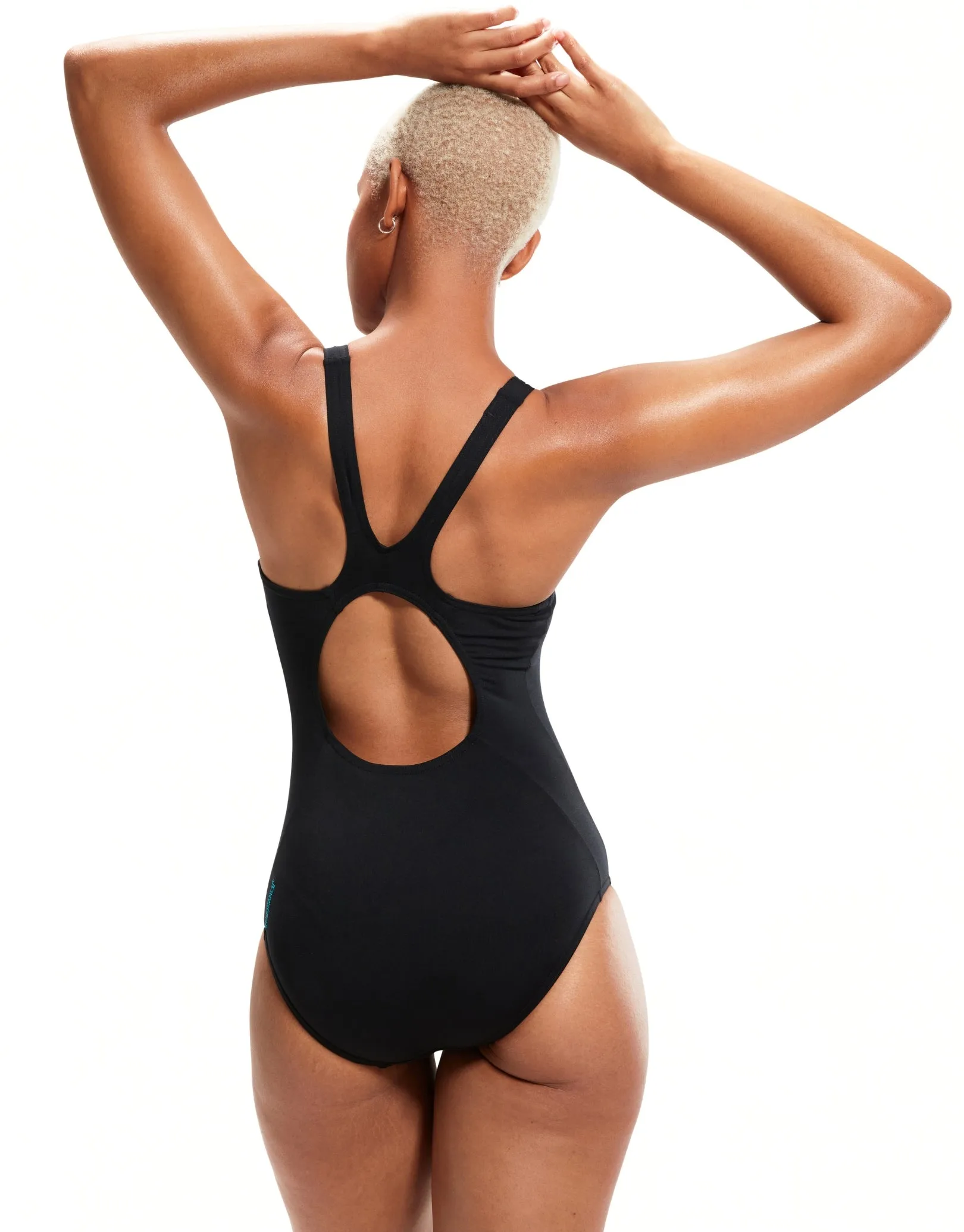 Placement Muscleback Swimsuit - Black/Green