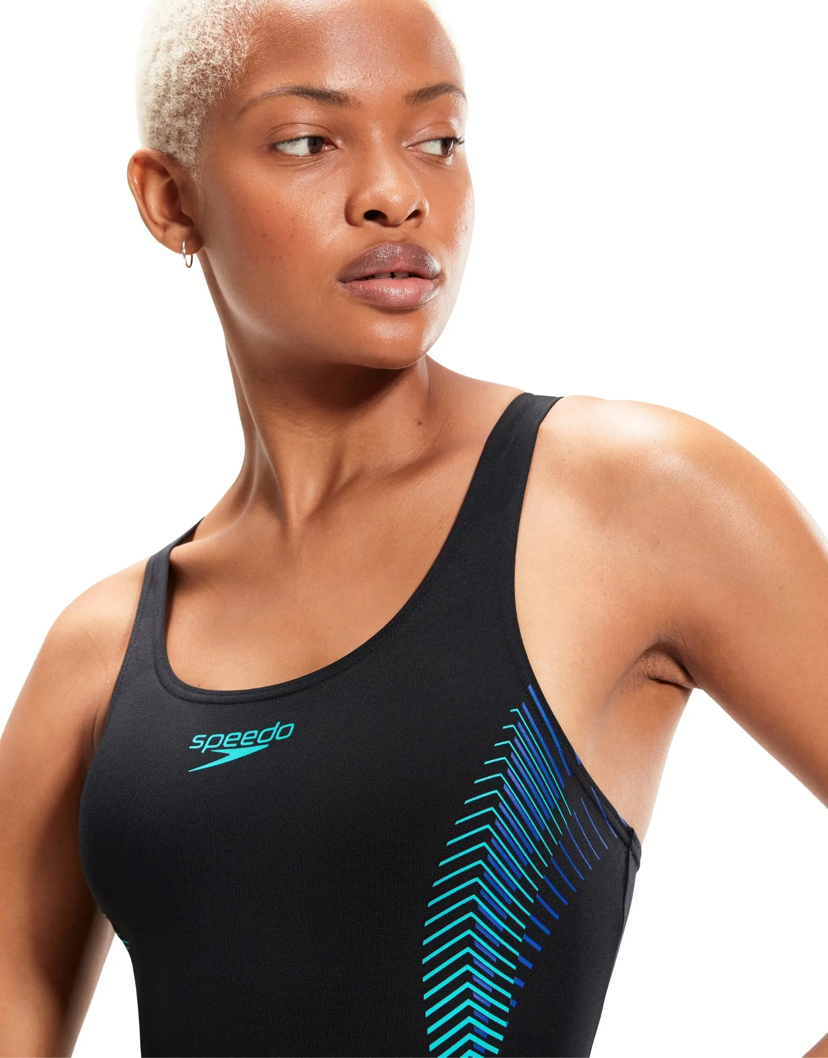 Placement Muscleback Swimsuit - Black/Green