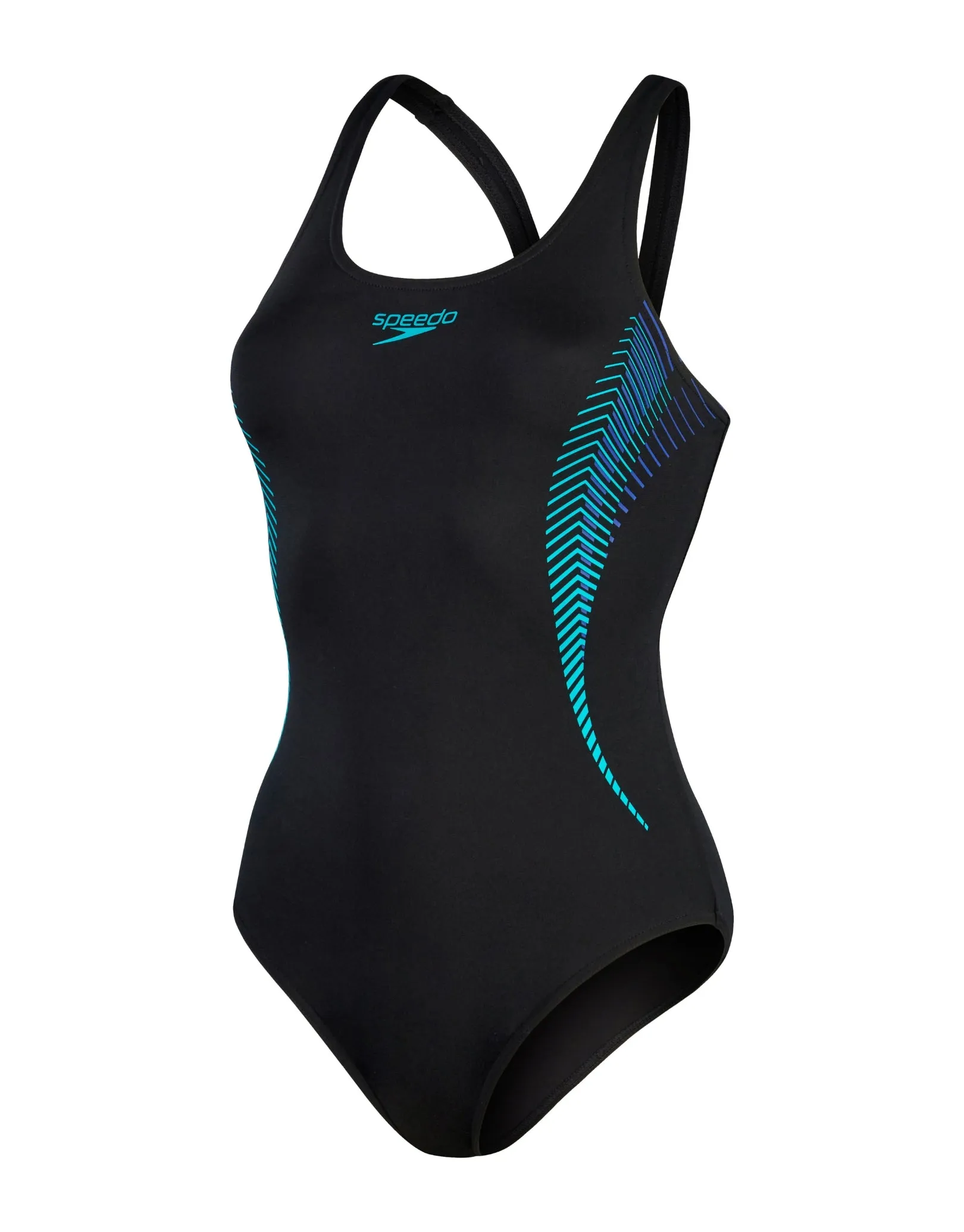 Placement Muscleback Swimsuit - Black/Green
