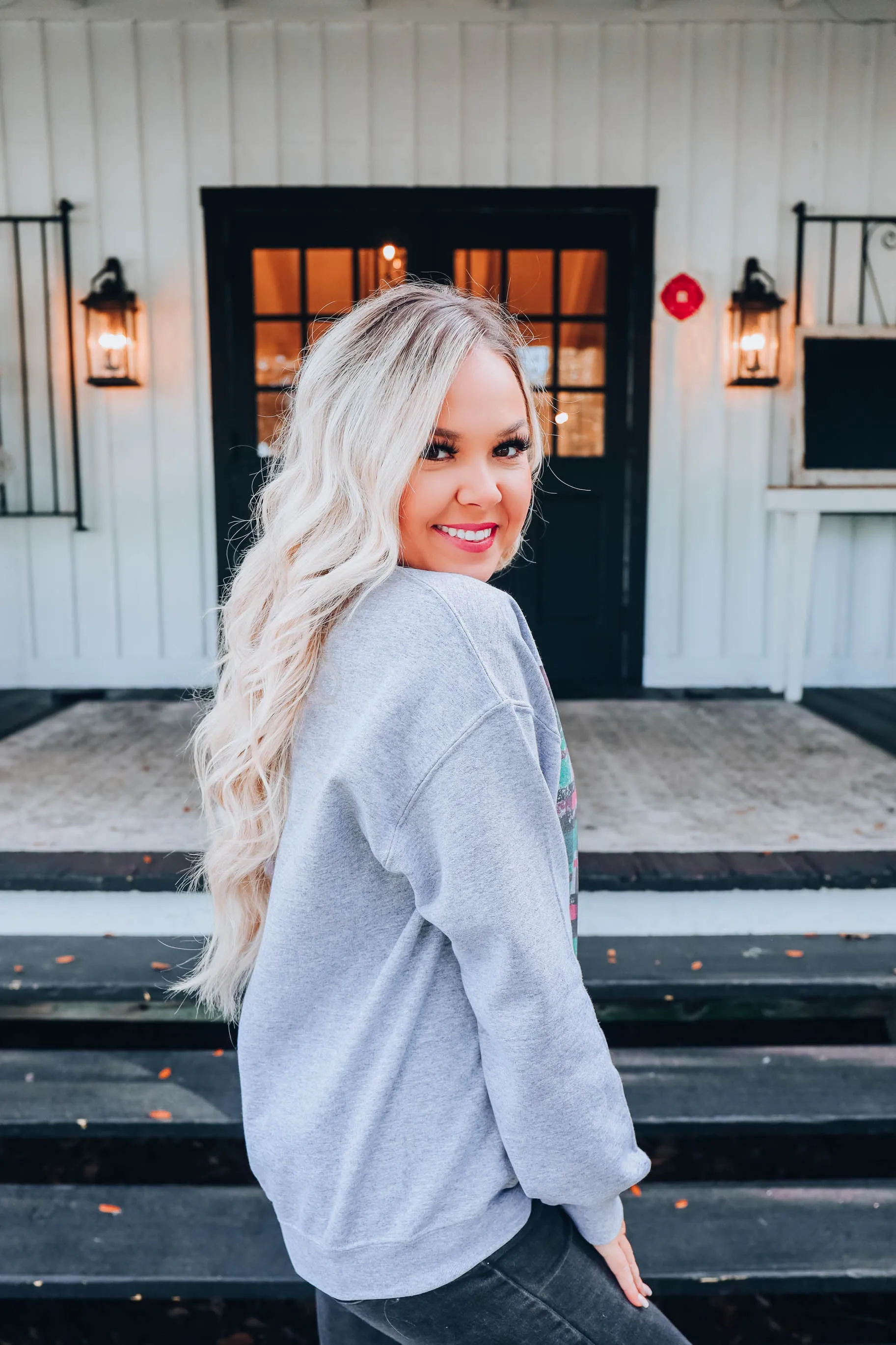 Plaid Deer Graphic Sweatshirt S-3X