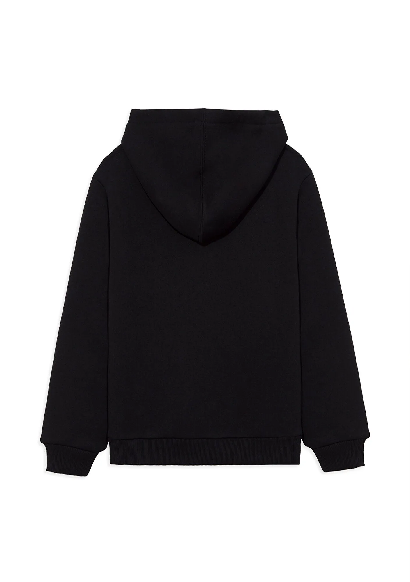 Printed Hooded Black Sweatshirt