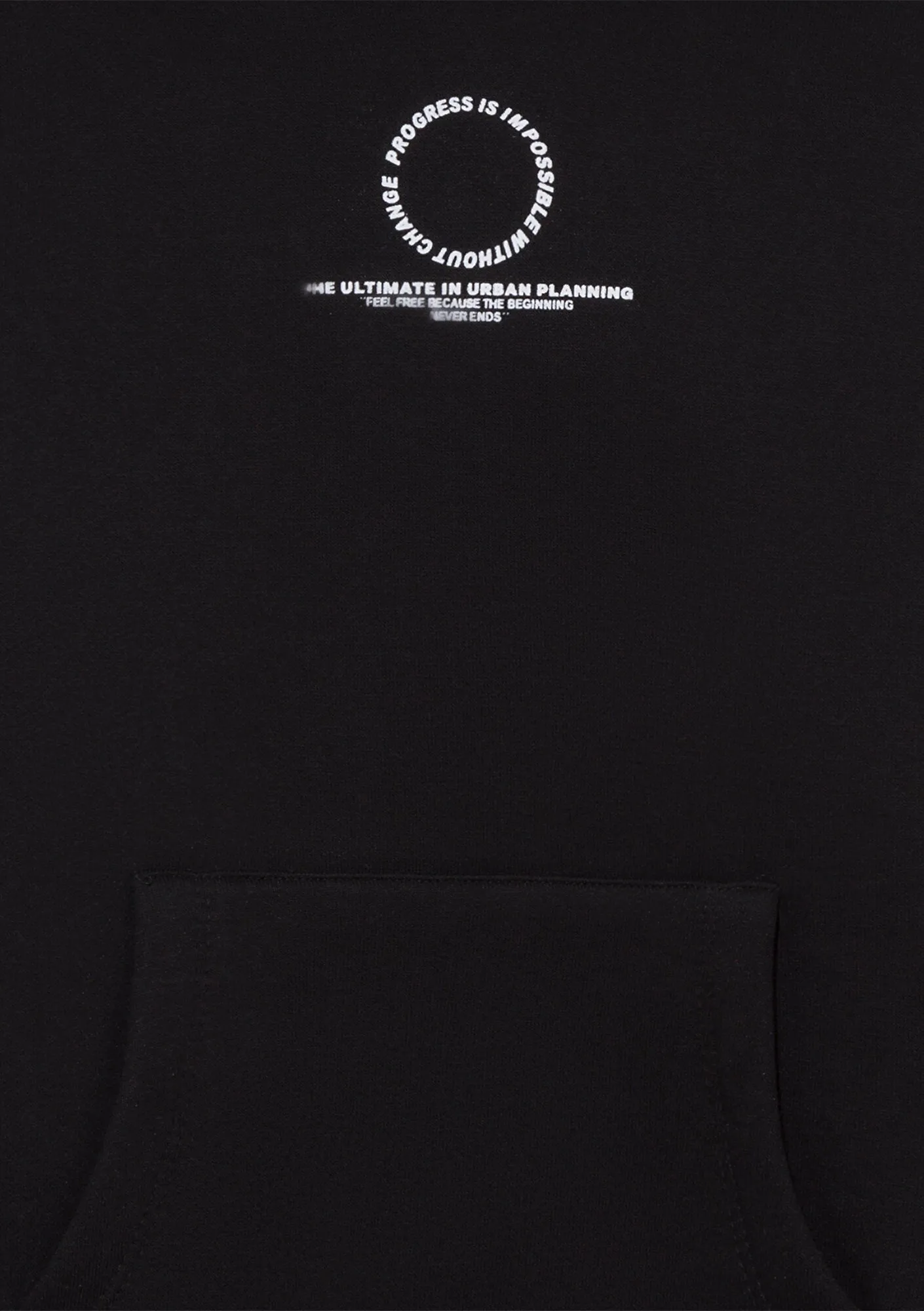 Printed Hooded Black Sweatshirt