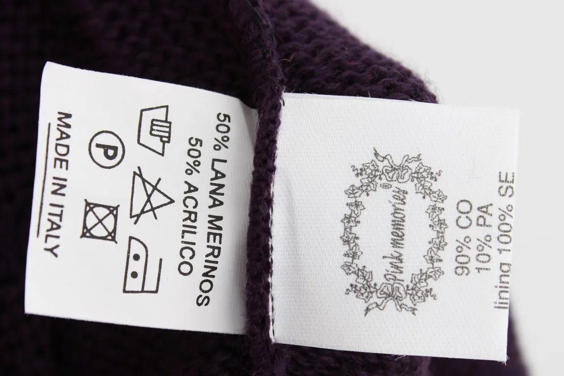 Purple Wool Knitted Sleeveless Sweater