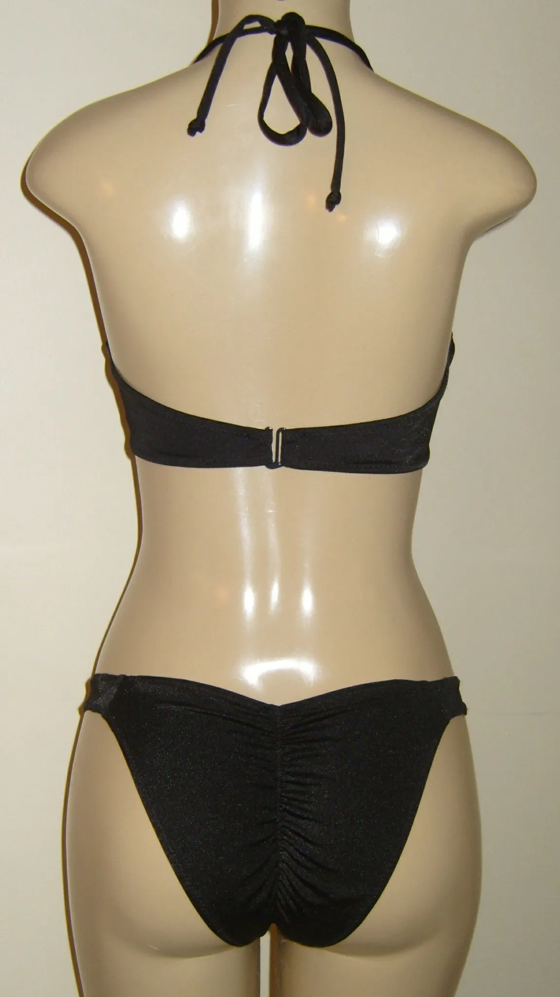 Push Up Halter Swimwear Top and High Leg Brazilian Swimwear Bottom