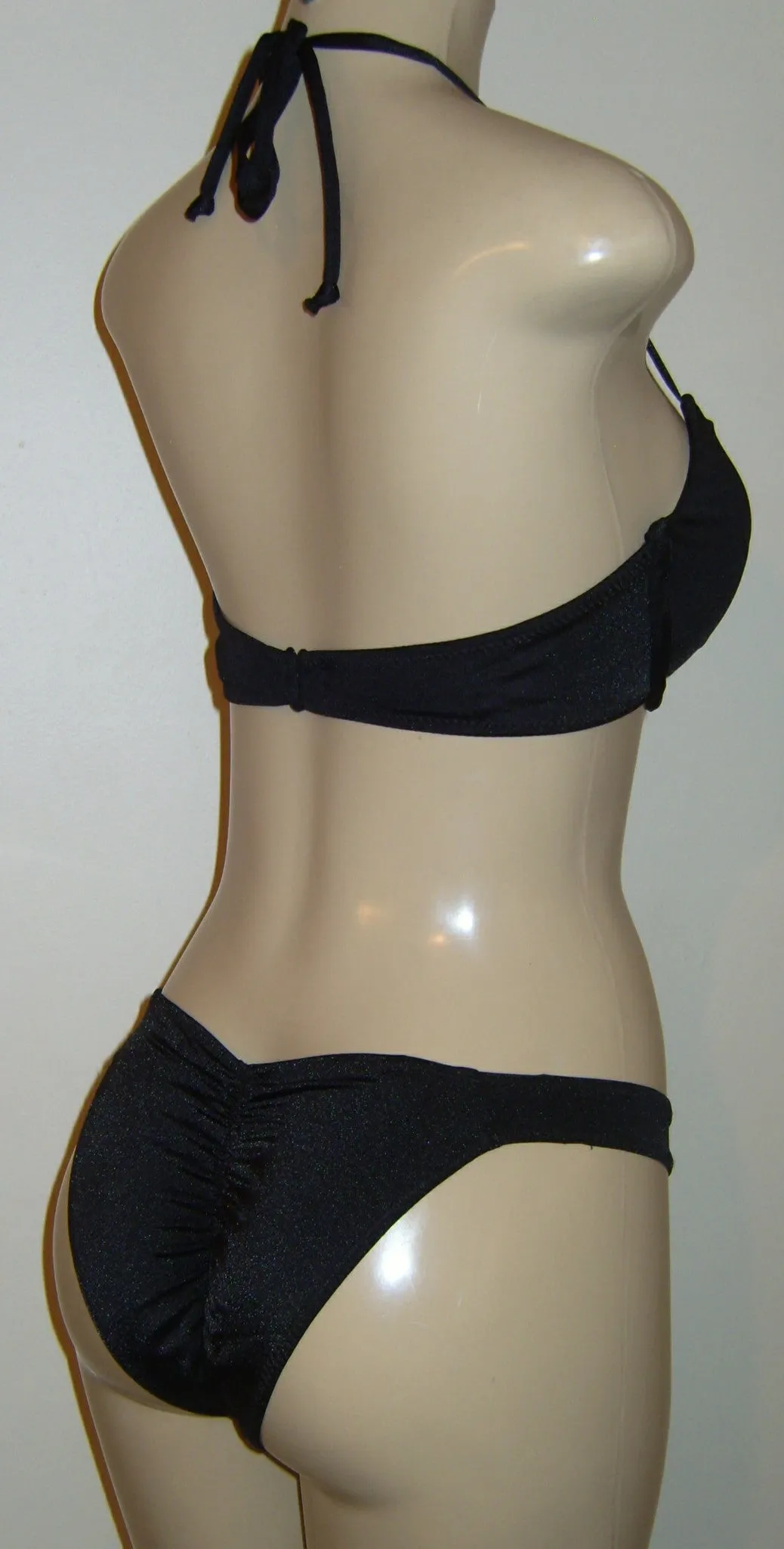 Push Up Halter Swimwear Top and High Leg Brazilian Swimwear Bottom