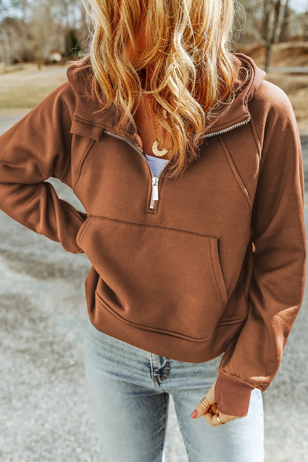 Quarter Zip Kangaroo Hoodie