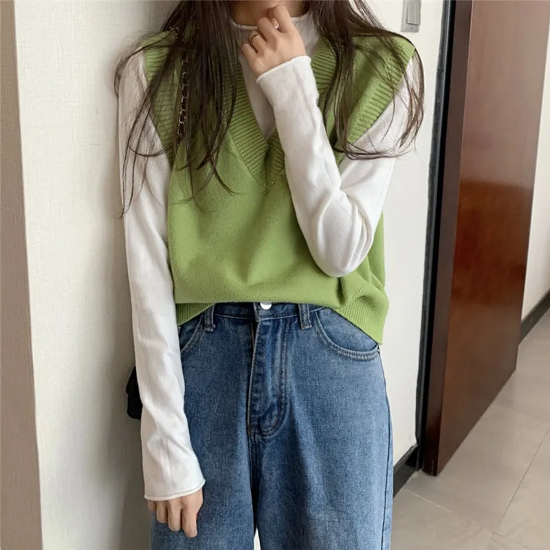 "6 COLORS "VEST   KNITTED SHIRT" TWO-PIECE SUIT N092306