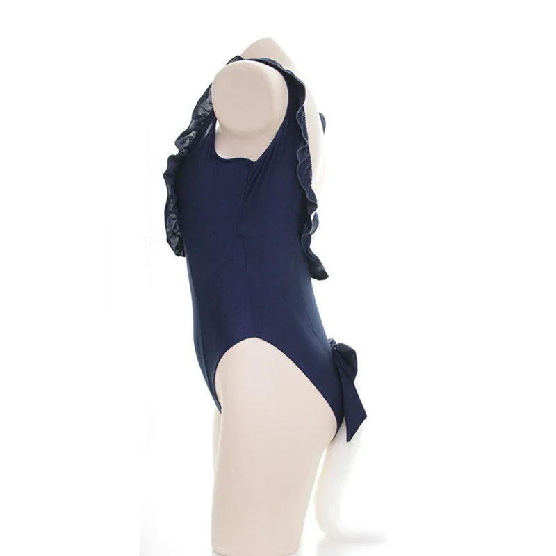 "BLACK/WHITE TAIL ONE-PIECE" SWIMSUIT N031504