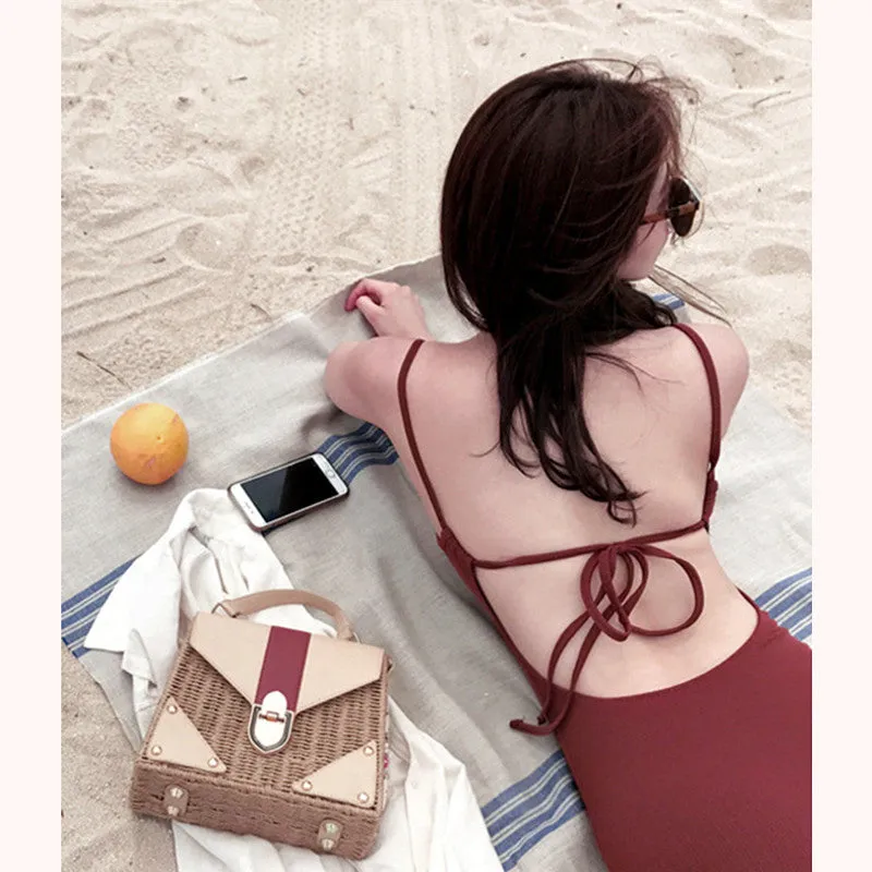 "RETRO RED ONE-PIECE" SWIMSUIT K042702