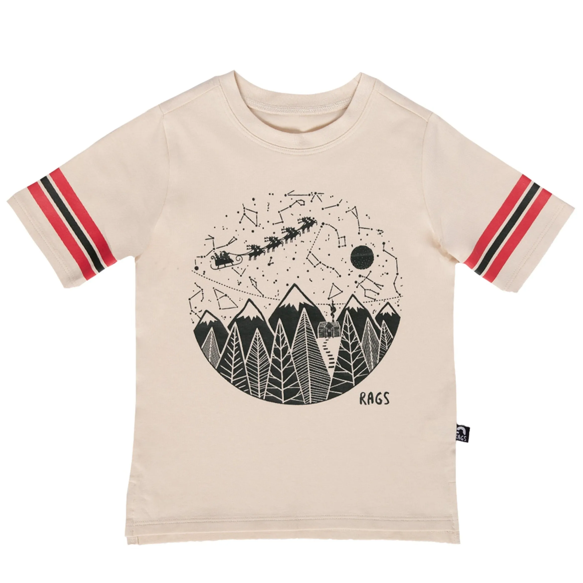 RAGS S/S Retro Sleeve Kids Tee - Christmas Starry Night