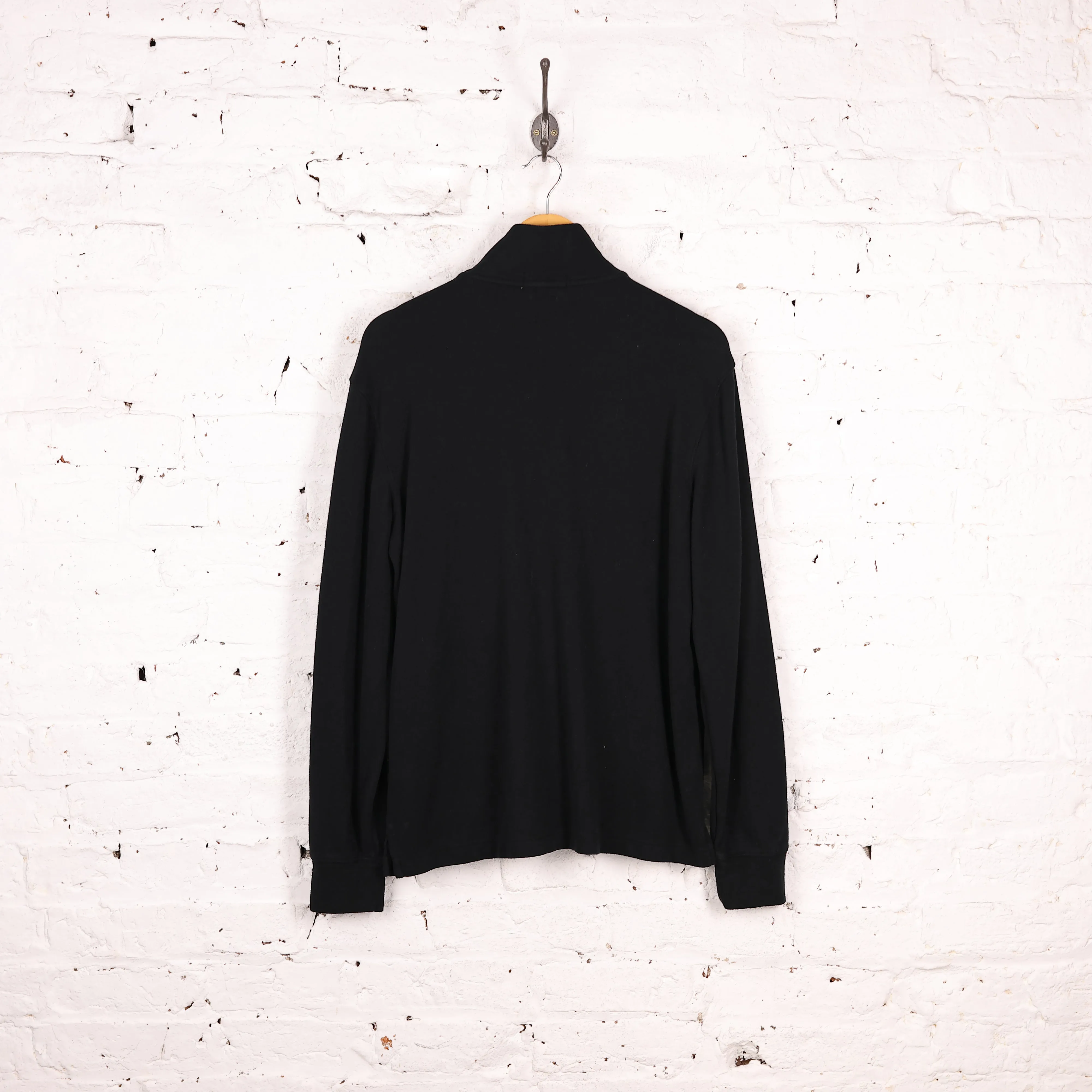 Ralph Lauren 1/4 Zip Estate Rib Sweatshirt - Black - M