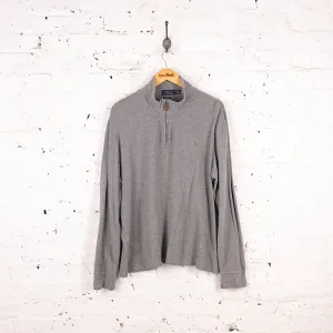 Ralph Lauren 1/4 Zip Estate Rib Sweatshirt - Grey - XL