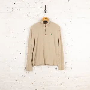 Ralph Lauren 1/4 Zip Sweatshirt - Beige - S