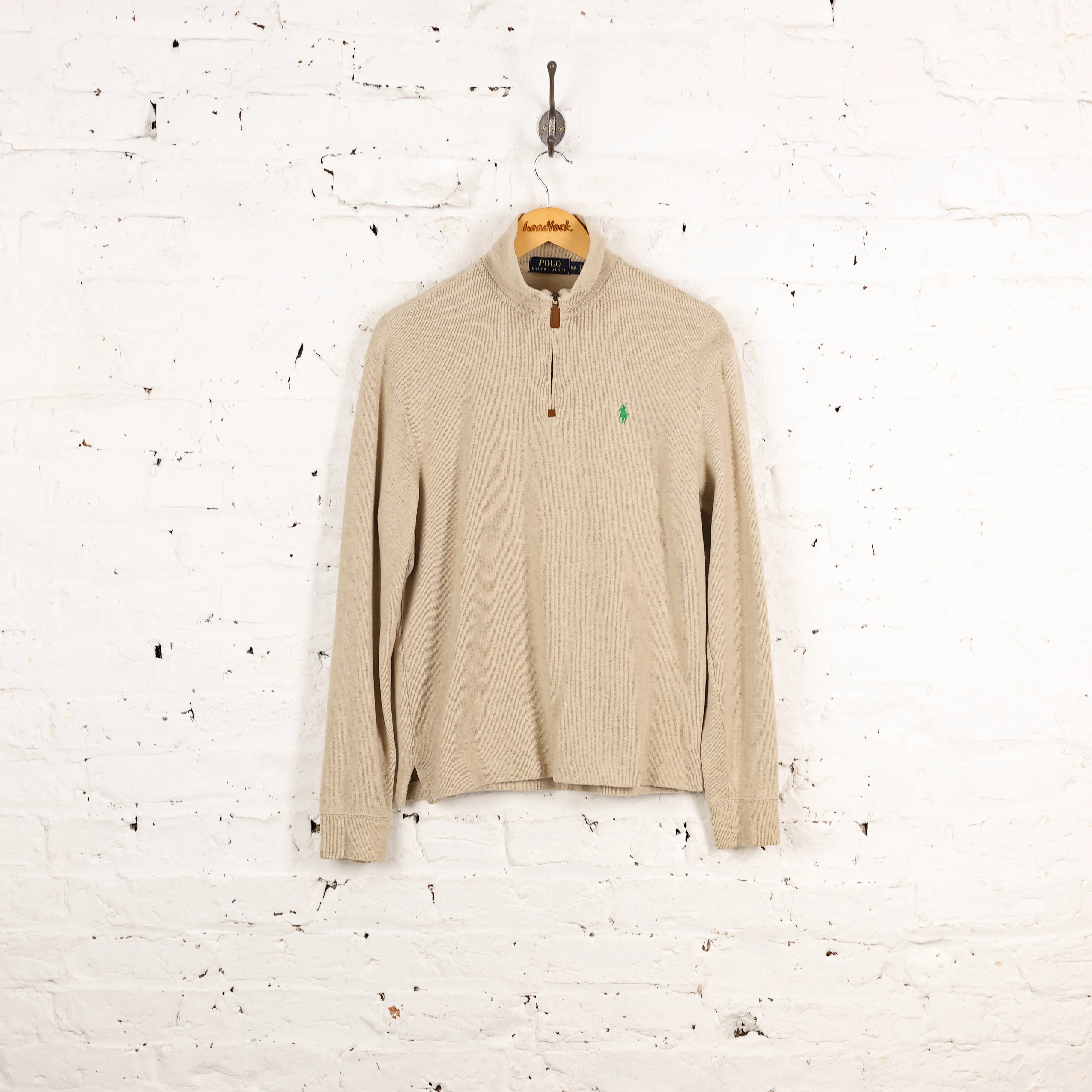 Ralph Lauren 1/4 Zip Sweatshirt - Beige - S