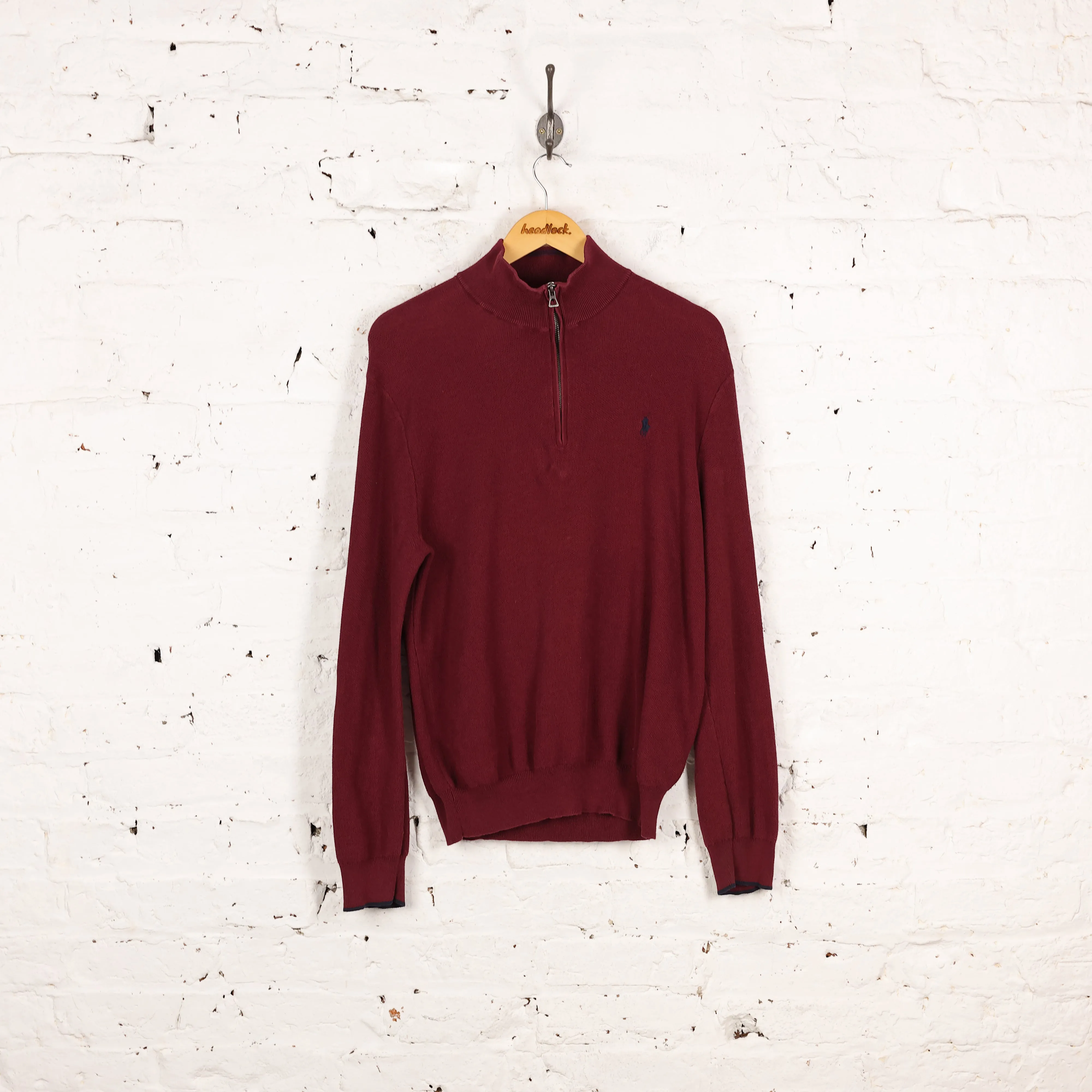 Ralph Lauren 1/4 Zip Sweatshirt - Maroon - S
