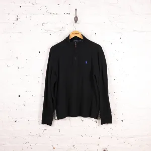 Ralph Lauren Estate Rib 1/4 Zip Sweatshirt - Black - M