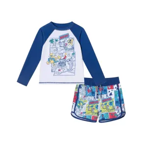 Rashguard & Swim Trunk Set - Comic Book Style
