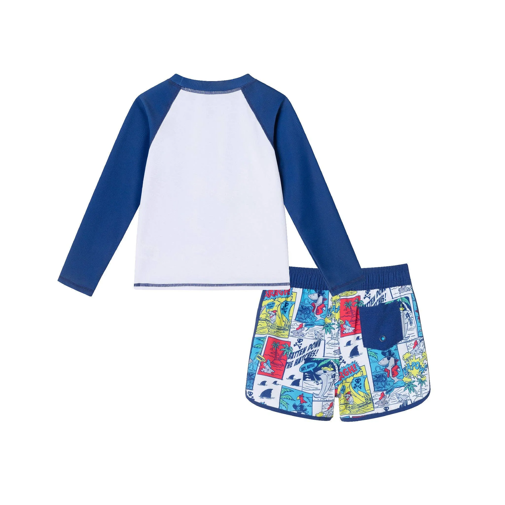 Rashguard & Swim Trunk Set - Comic Book Style