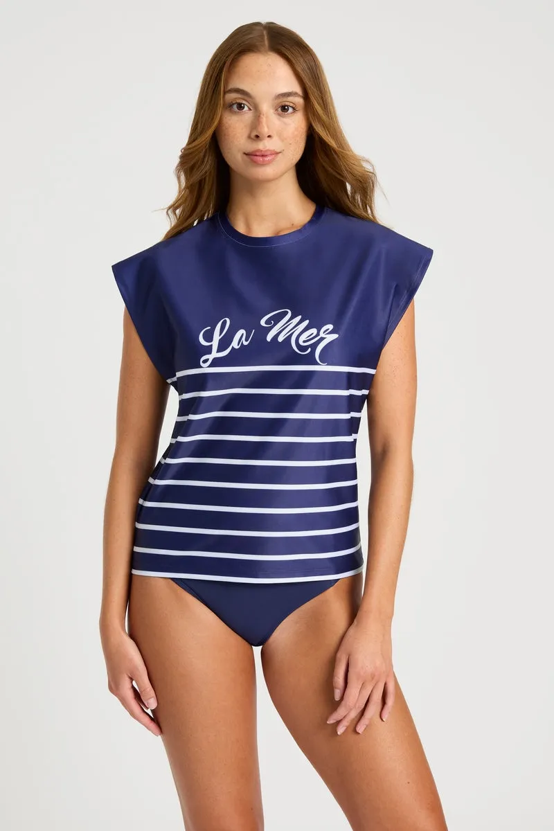 Relaxed Sleeveless Rashguard - La Mer Navy