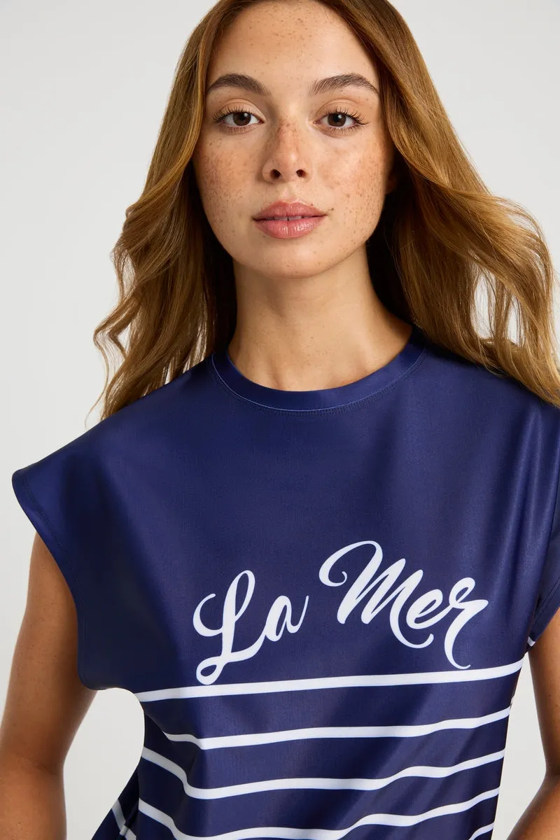 Relaxed Sleeveless Rashguard - La Mer Navy