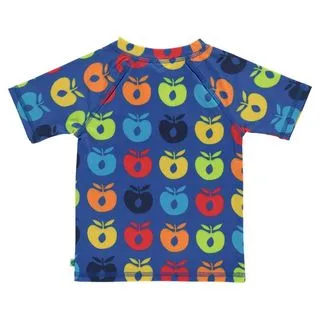 Retro Apples Short Sleeve Rashguard - Blue Lolite - 1 Left Size 2-3 years