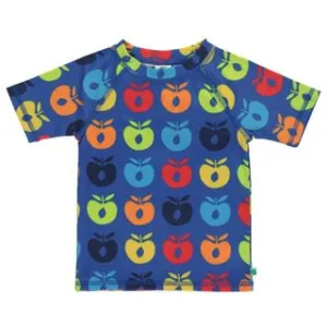 Retro Apples Short Sleeve Rashguard - Blue Lolite - 1 Left Size 2-3 years