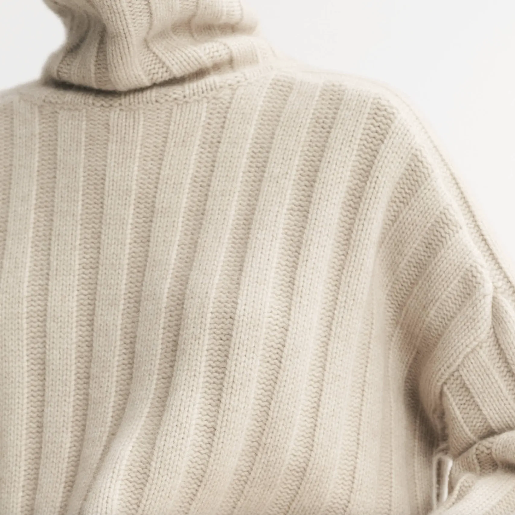 Ribbed Turtleneck | Soft Goat