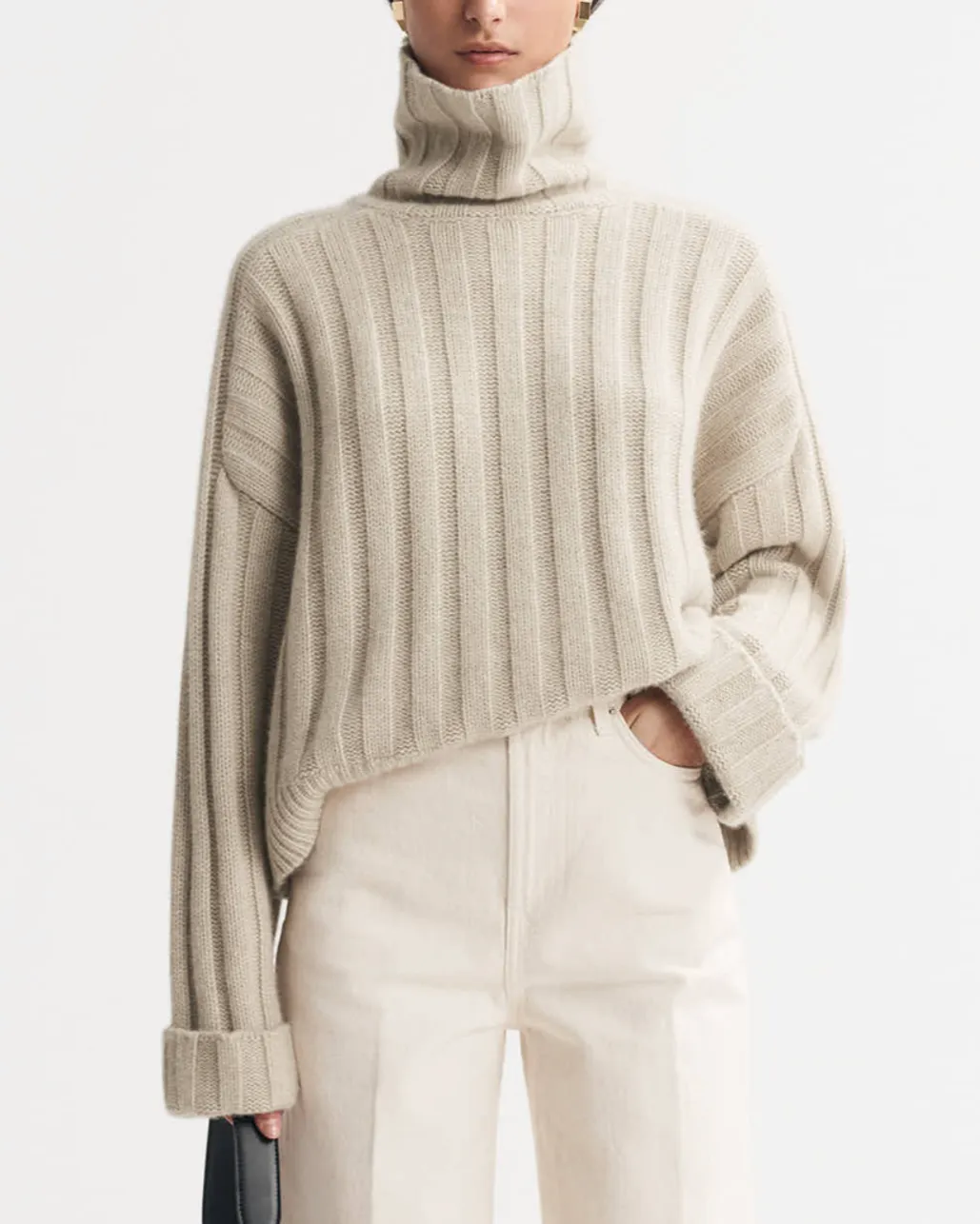 Ribbed Turtleneck | Soft Goat